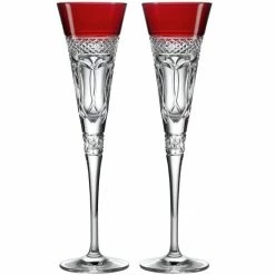 New π Waterford Holiday Crystal Time Square 2023 Gift Of Love Flutes, Set Of 2 π€©