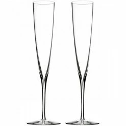 Best deal 𧨠Waterford Elegance Crystal Champagne Trumpet Flute Pair π