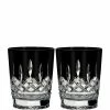 Outlet ⌛ Waterford Lismore Black Crystal Double Old Fashioned Pair ⭐
