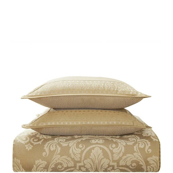 Flash Sale π Waterford Ruffino Collection Jacquard Medallion Reversible Comforter Set Gold β - Image 7