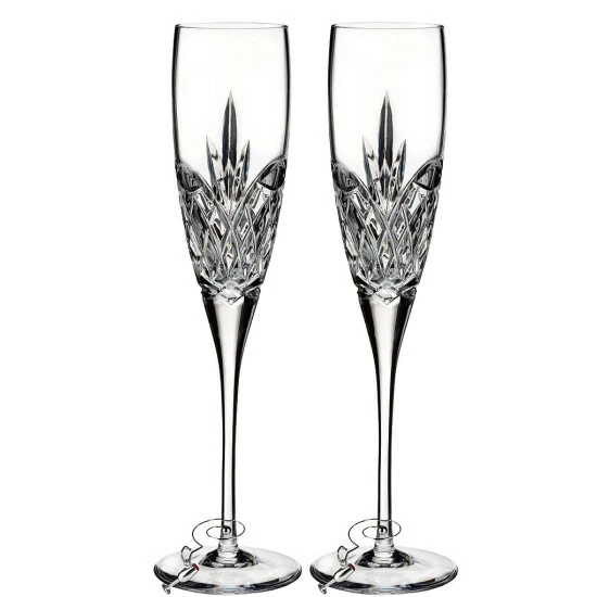 Best Sale π Waterford Love Forever Crystal Wedding Toast Flute Pair No Color π