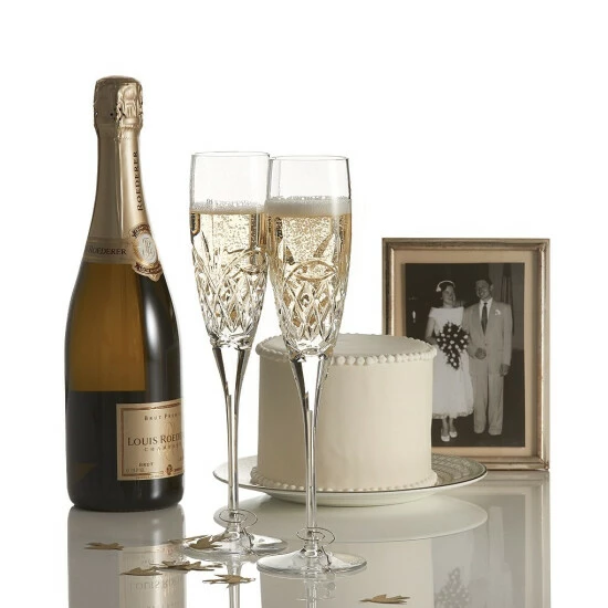 Best Sale π Waterford Love Forever Crystal Wedding Toast Flute Pair No Color π - Image 2