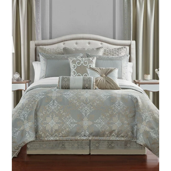 Brand new π Waterford Shelah Embroidered Reversible Square Pillow Mineral π - Image 3