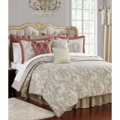 New 👏 Waterford Anora Jacquard Comforter Mini Set Blush 🎁