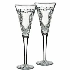 Cheap π€© Waterford Wedding Collection Heart-Etched Diamond-Cut Crystal Toasting Flute Pair Clear π―