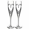 New 😀 Waterford True Love Heart Wedding Toast Flute Pair No Color ✔️