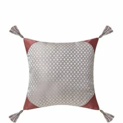 Discount π Waterford Anora Geometric & Tasseled Square Pillow Blush β¨