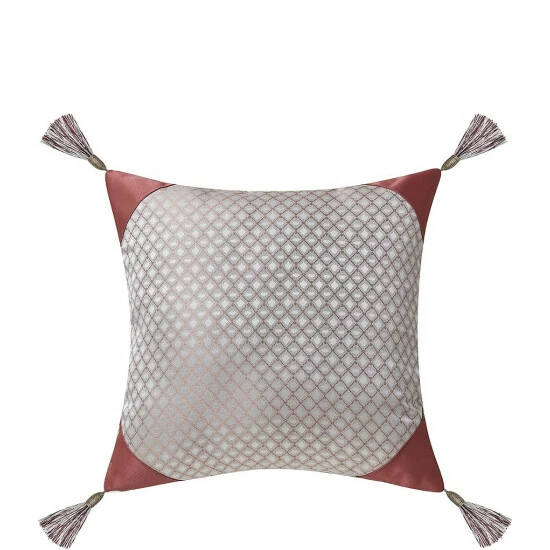 Discount π Waterford Anora Geometric & Tasseled Square Pillow Blush β¨