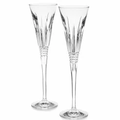 Discount β Waterford Lismore Diamond Prismatic-Cut Crystal Wedding Toast Flute Pair Clear π€©