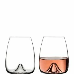 Promo π₯° Waterford Elegance Series Crystal Stemless Wine Glass Pair No Color π―
