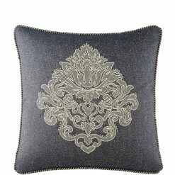 Outlet 🔥 Waterford Vaughan Medallion Square Pillow Navy ⭐