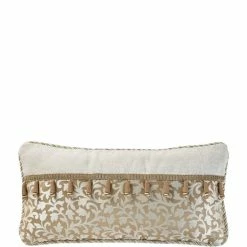 New 😀 Waterford Ansonia Pieced Breakfast Pillow Ivory/gold 🛒