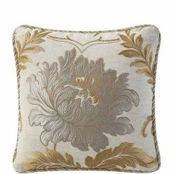 Budget π― Waterford Ansonia Floral & Scroll Jacquard Square Pillow Ivory/gold β