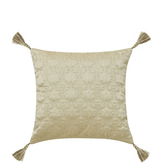 Hot Sale β Waterford Ruffino Collection Trim-Tasseled Reversible Jacquard Square Pillow Gold π - Image 2