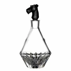 Discount ✔️ Waterford Irish 🦮 Dogs Madra Crystal Decanter With Terrier Black Stopper ✔️