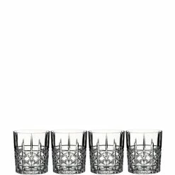 Hot Sale ⭐ Marquis By Waterford 4-Piece Brady Crystal Double Old Fashioned Glass Set 🧨