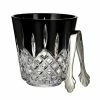 Best Pirce 💯 Waterford Lismore Black Crystal Ice Bucket & Tongs 🛒