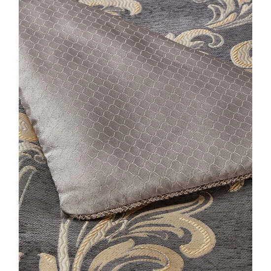 Wholesale π Waterford Everett 6-Piece Reversible Metallic Damask Comforter Set Charcoal 𧨠- Image 4