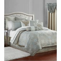 Best reviews of β€οΈ Waterford Shelah Scroll Medallion Jacquard Print Comforter Set Mineral π
