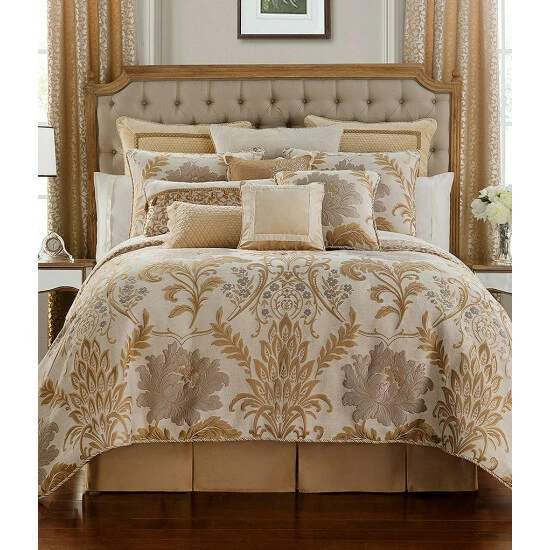 Brand new π Waterford Ansonia Floral Jacquard Comforter Set Ivory/gold π - Image 2
